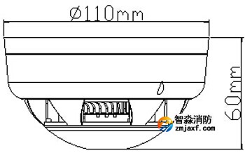 SHS-BK3D點(diǎn)型復(fù)合式感煙感溫火災(zāi)探測(cè)器(繼電器型)外形尺寸圖