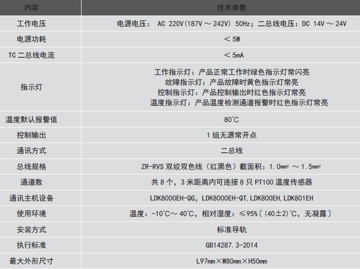 LDT9006EH測溫式電氣火災監(jiān)控探測器